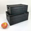 Wood Crate Black Nested Set of 2
