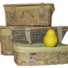Willow Antique Lidded Hamper with Closure Straps Linen Lining Set of 3