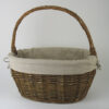 Willow Unpeeled Side to Side Handled Basket with Natural Lining