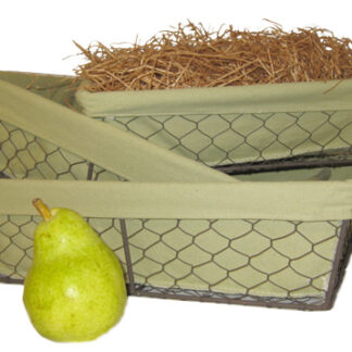 Wire Rectangular Table Top Green Lining Set of 3