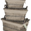 Willow Antique Fruit Hamper with Linen Lining Set of 3