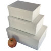 Solid Lidded Box Set of 3 Textured Off White