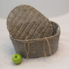 Sea Grass Oval Basket with Removable Lid- Large