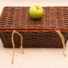 Wood & Wire Brown Rect Basket with Removable Lid- Small