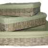 Willow Antique Large Shallow Rect Tray Green Lining Set of 3