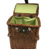 Willow Brown Wine Tote Hamper with Green Lining