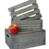 Wood Crate Gray Nested Set of 2