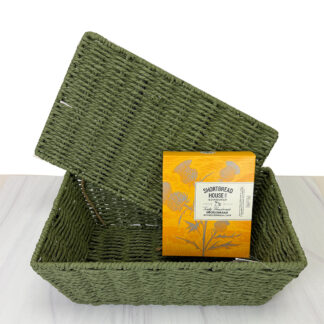 Rope Gift Hamper with detachable Lid Green Medium