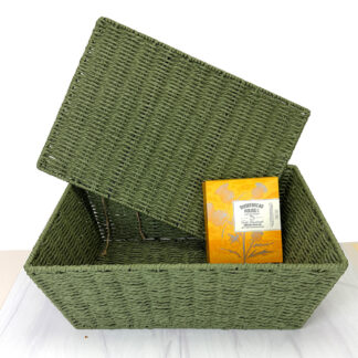 Rope Gift Hamper with detachable Lid Green XL