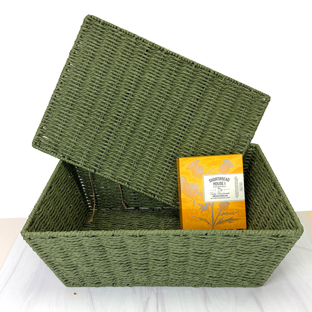 Rope Gift Hamper with detachable Lid Green XL